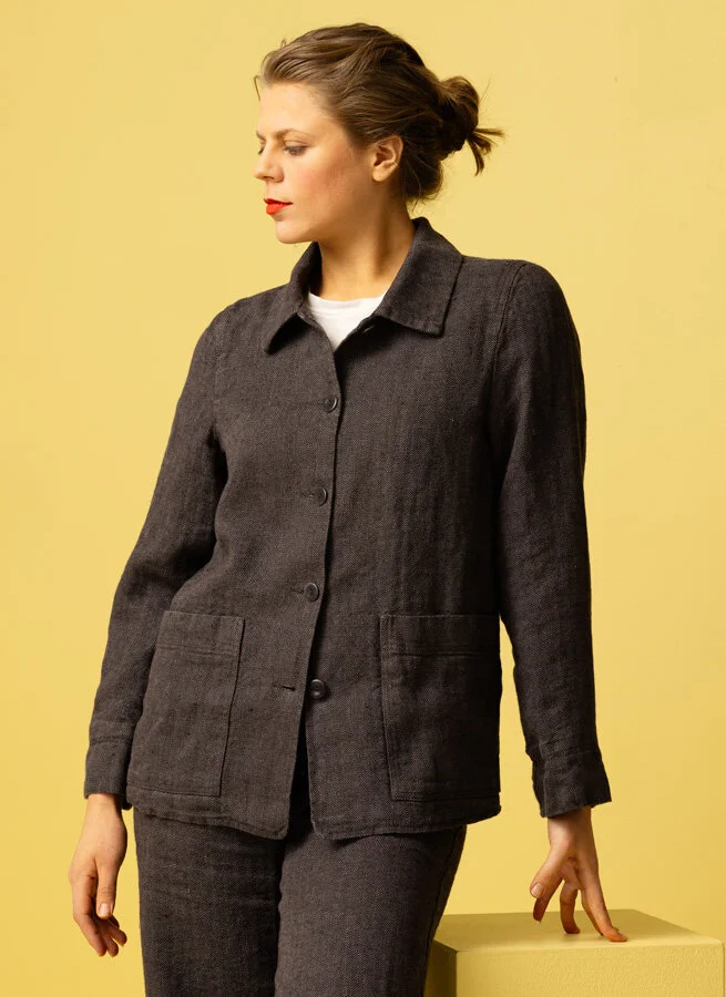 EMILIA linnejacka Svart Fiskben