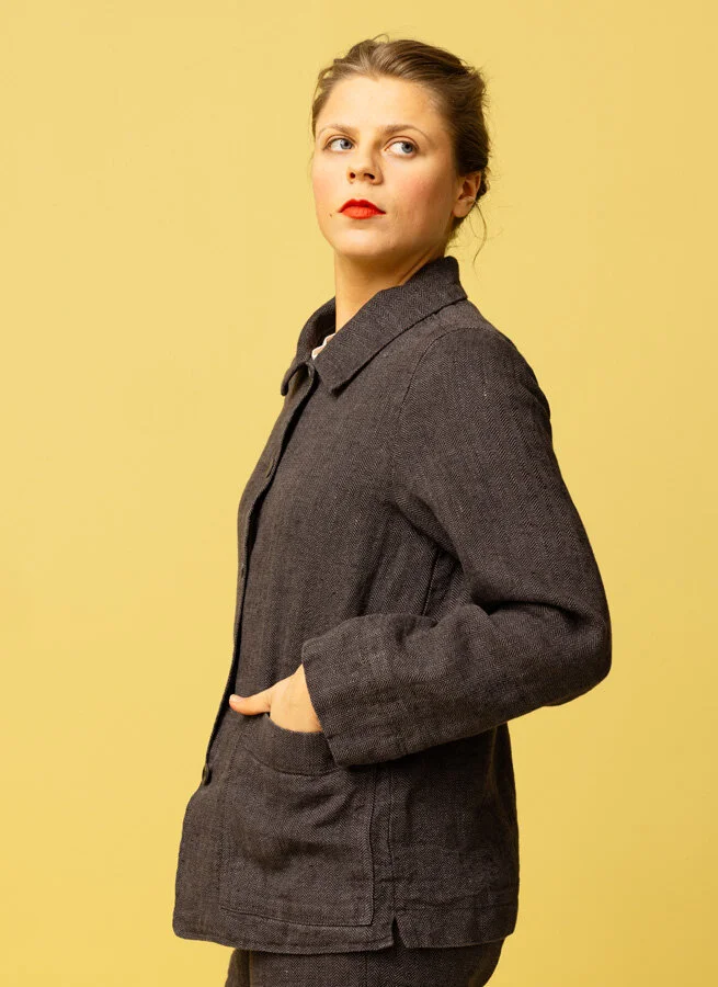 EMILIA linnejacka Svart Fiskben