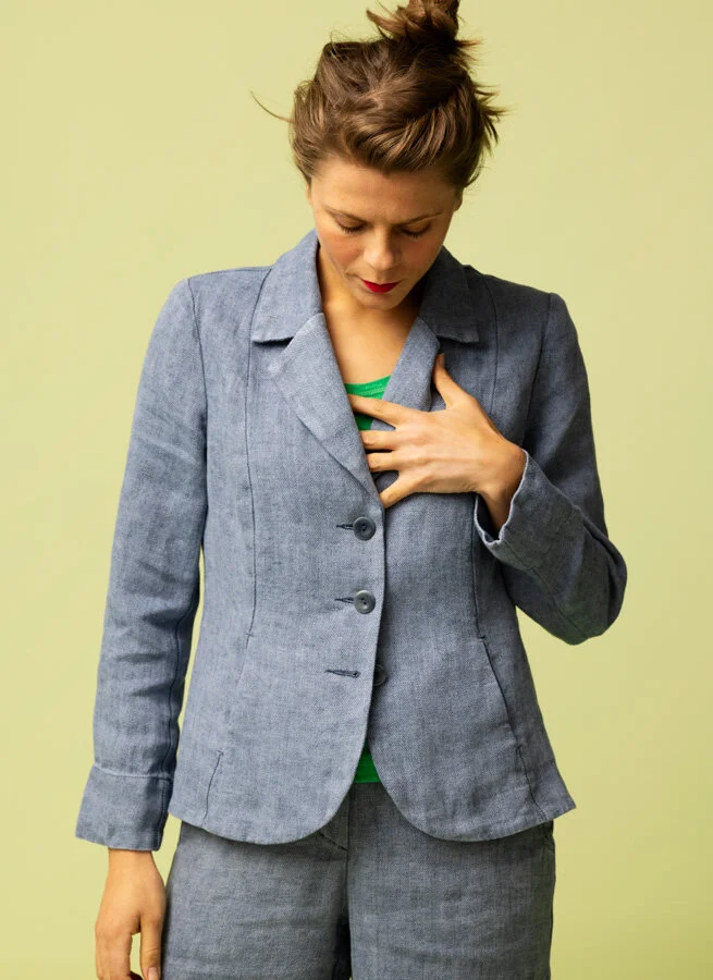 FIOLINA linnekavaj Fiskben blå