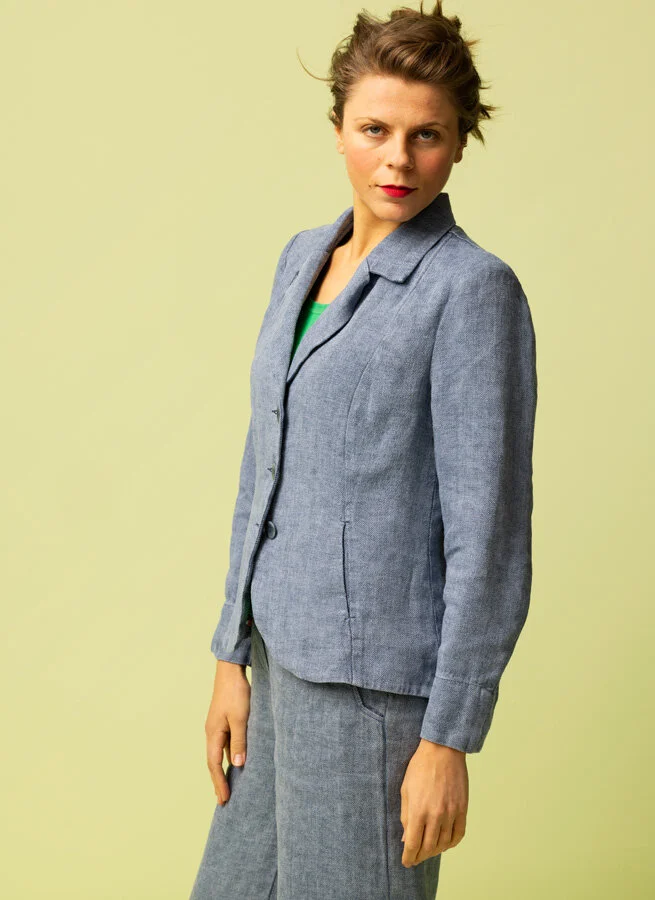 FIOLINA linnekavaj Fiskben blå