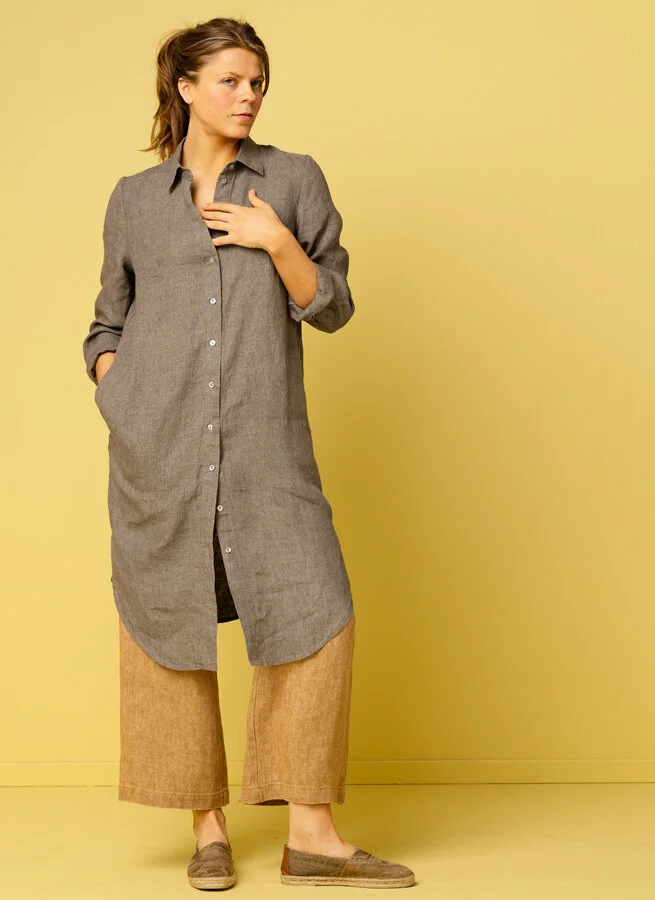 FLORA linneskjorta Clay