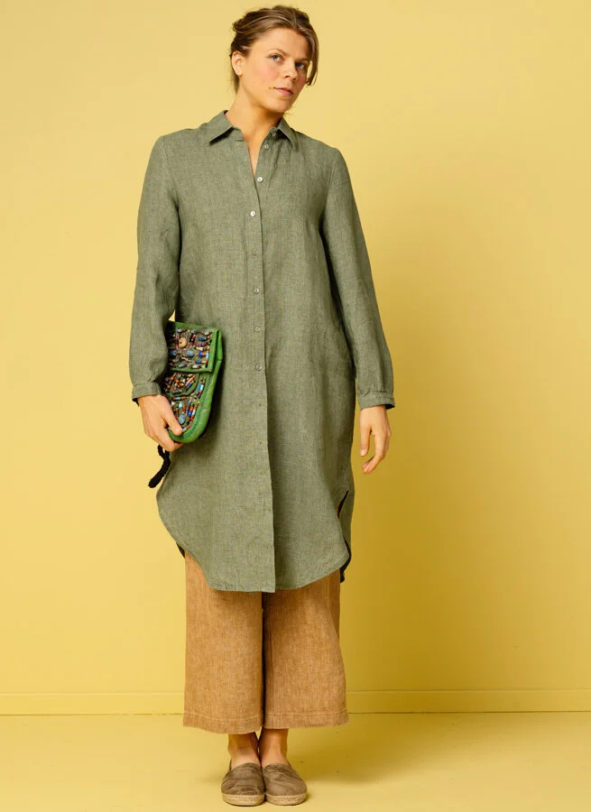 FLORA linneskjorta Salvia