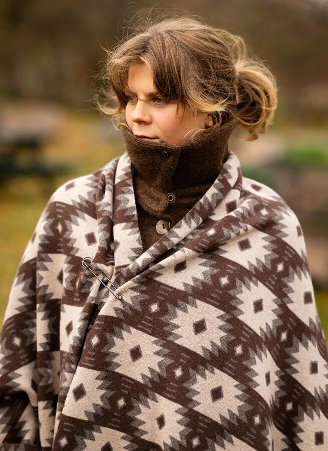 GABBE halsduk merino Brun