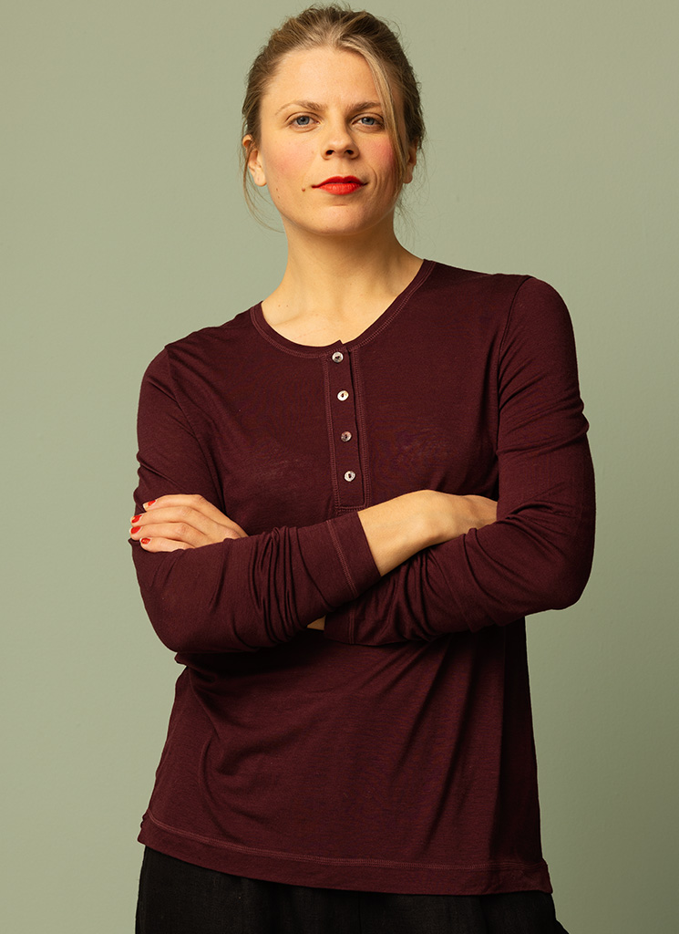 HANNA trikåtop plommon