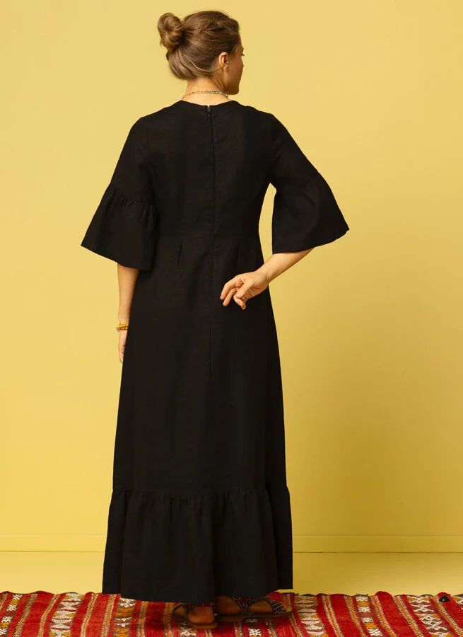 HARRIS linneklänning Svart