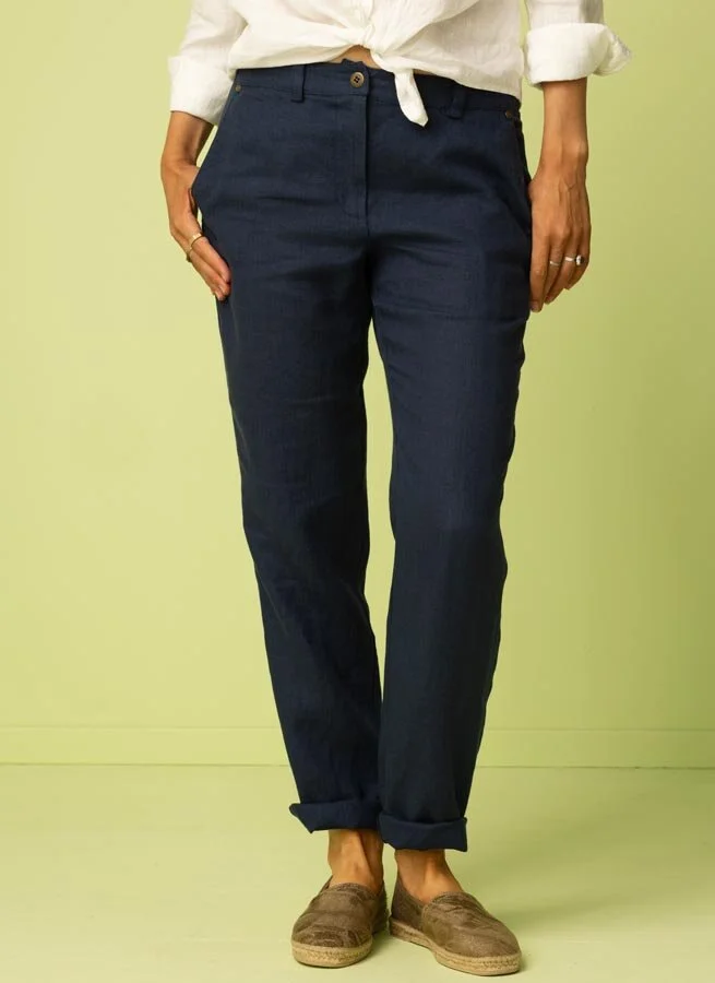 HENNE linnebyxa Marin