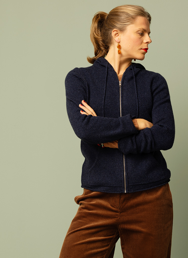HOODY ulllkofta indigo