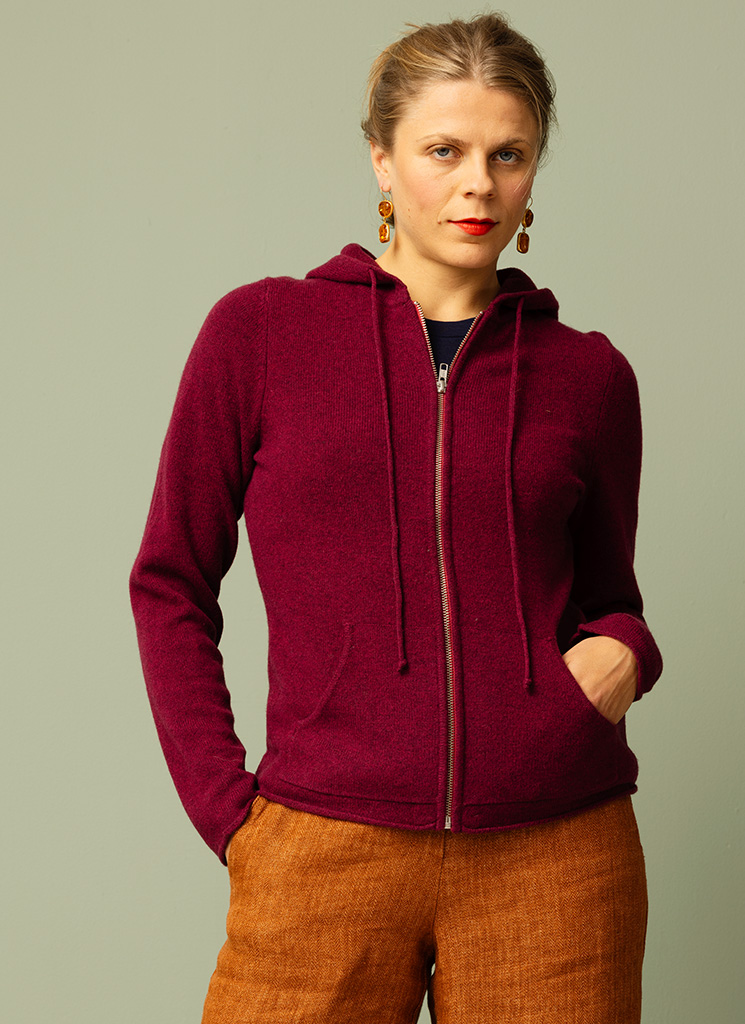 HOODY ulllkofta huguenot red