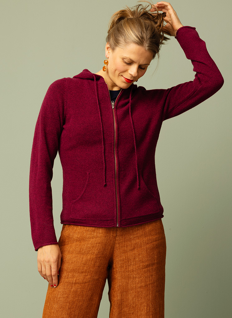 HOODY ulllkofta huguenot red