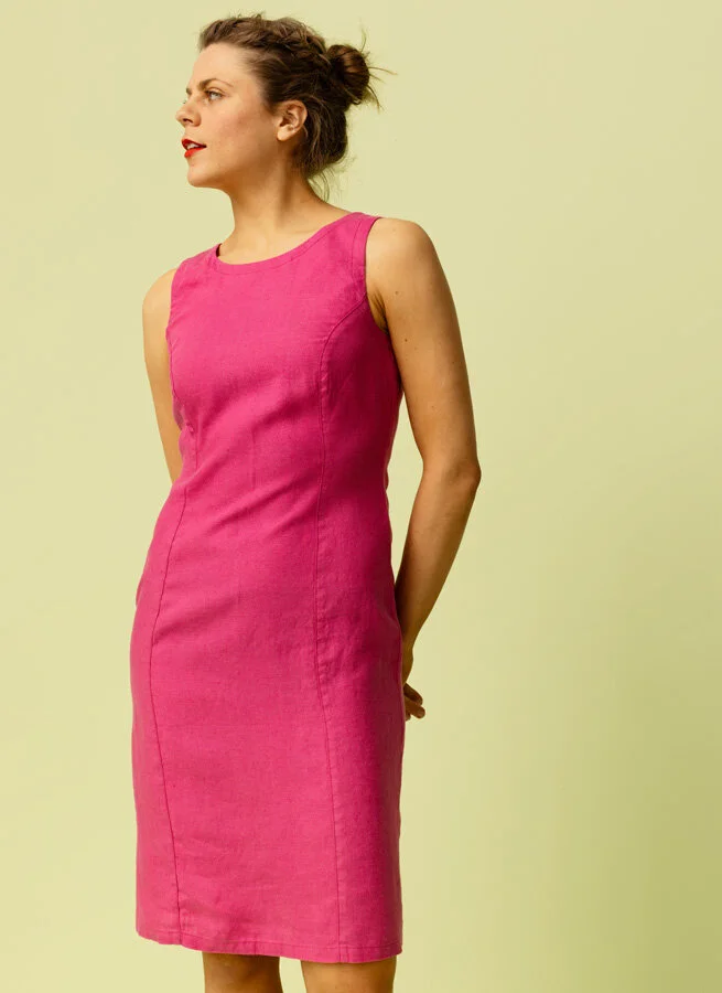 JACKIE linneklänning Cerisemelange