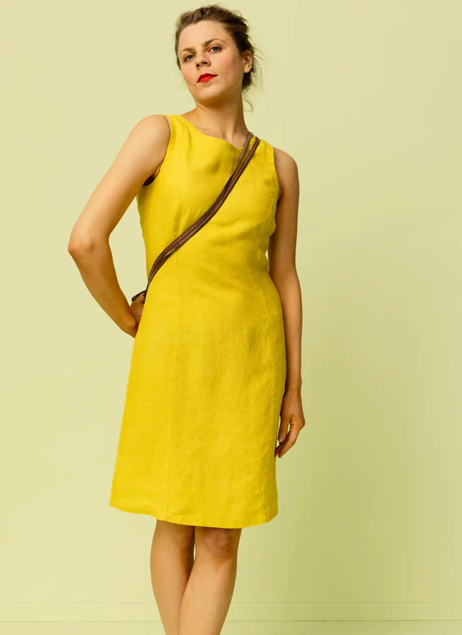 JACKIE linneklänning Solgul