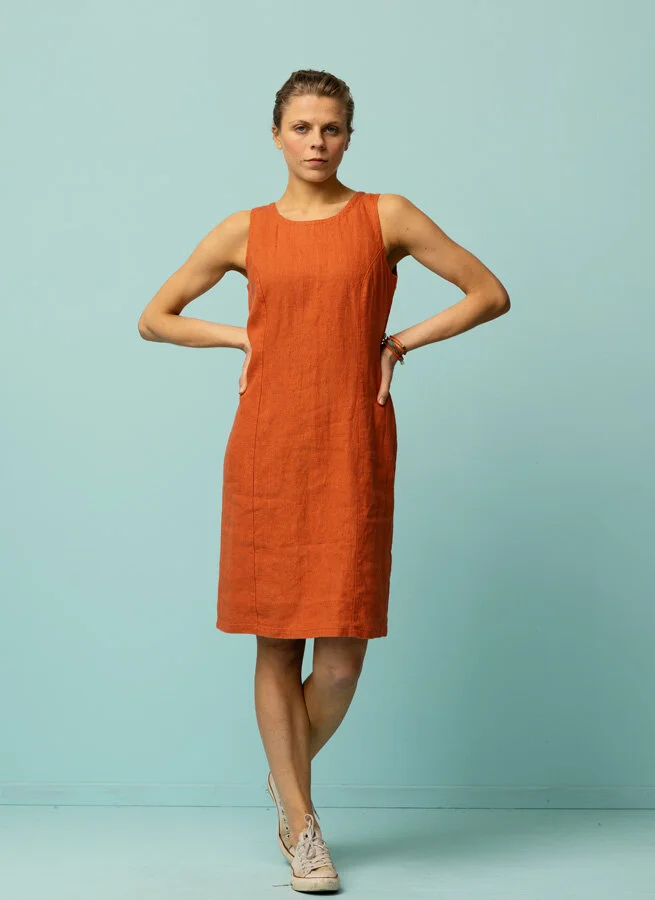 JACKIE linneklänning Papaya
