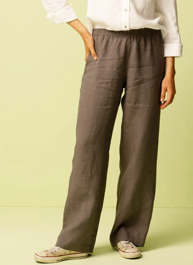 JANICE linnebyxa Jord