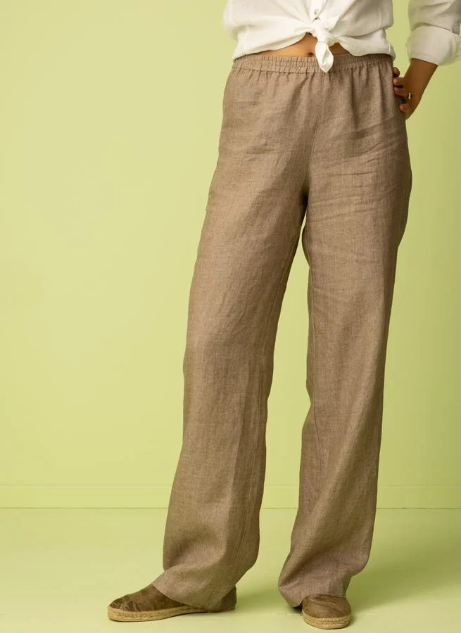 JANICE linnebyxa Sand