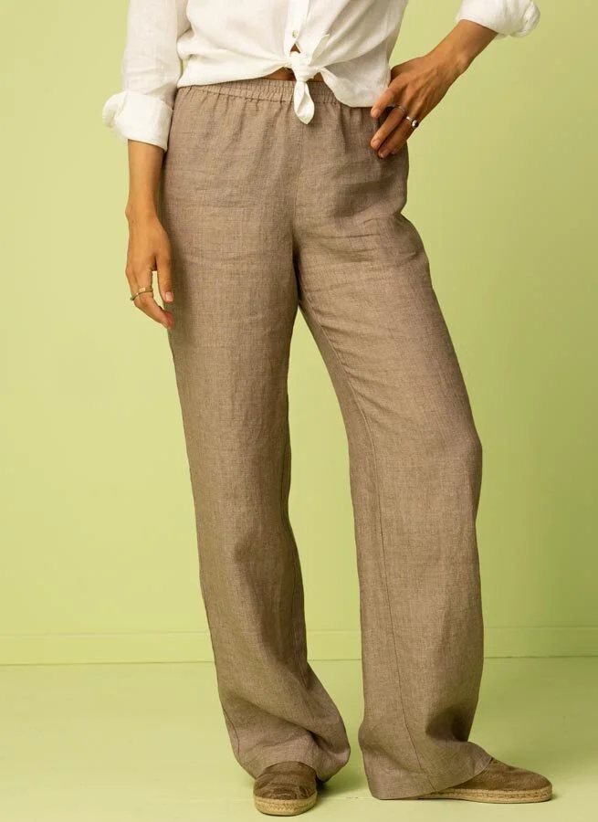 JANICE linnebyxa Sand