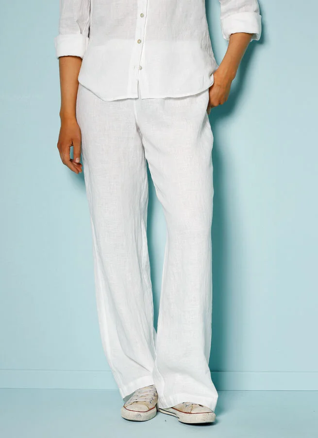 JANICE linnebyxa Offwhite