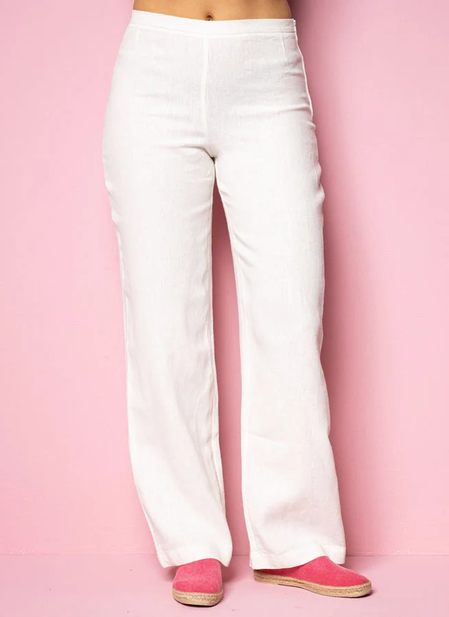 JENNY linnebyxa Offwhite