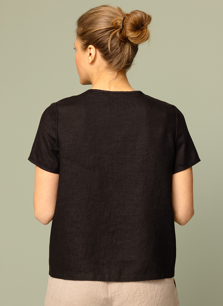 JUNE linneblus Svart