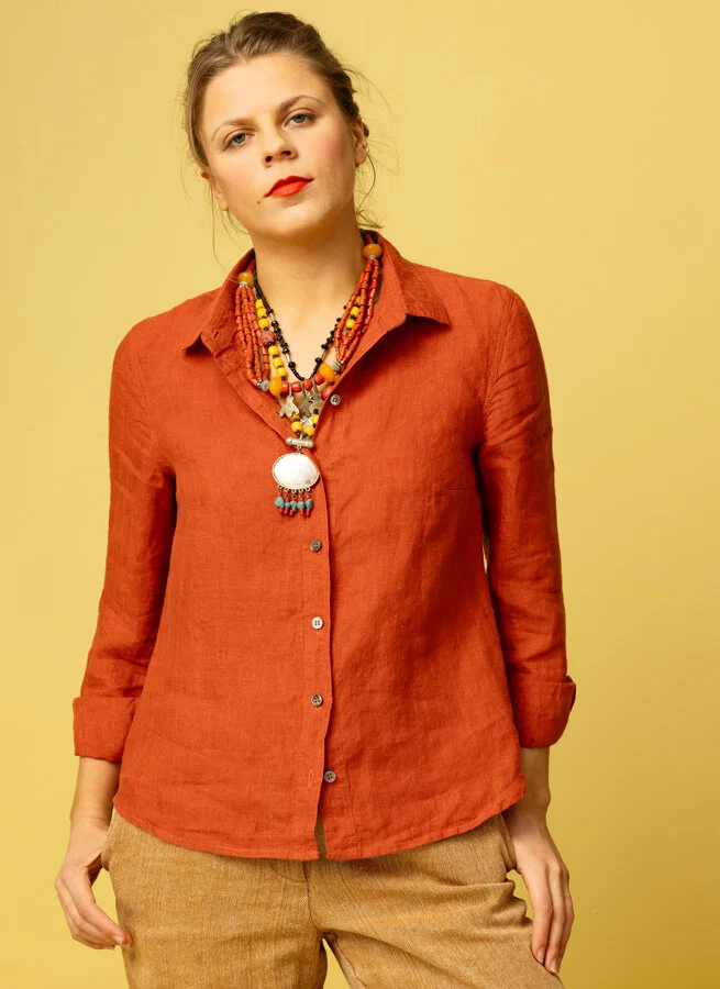 KAKAN linneskjorta Brick