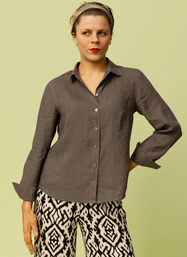 KAKAN linneskjorta Jord