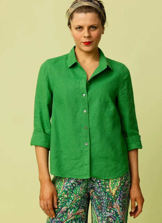 KAKAN linneskjorta Gräs