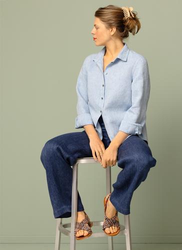 KAKAN linneskjorta ljusblå