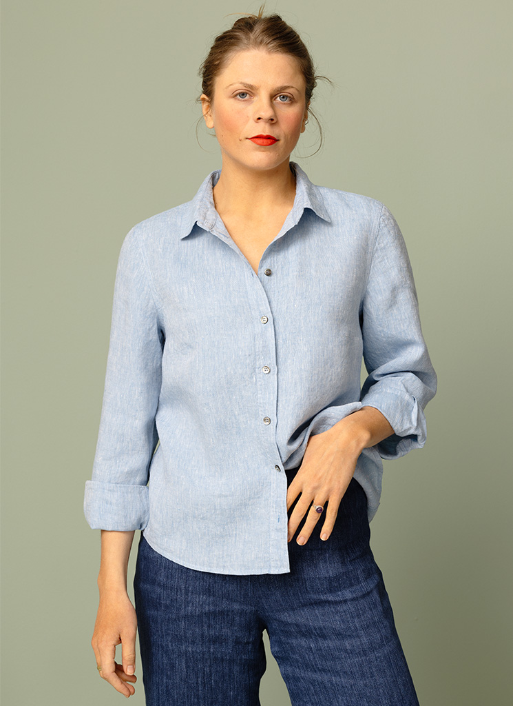 KAKAN linneskjorta ljusblå