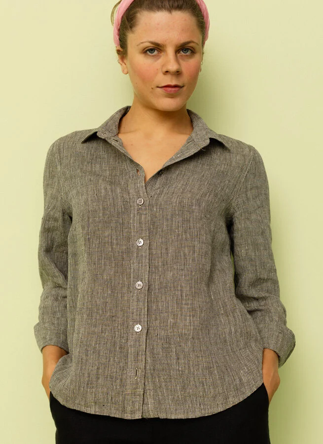 KAKAN linneskjorta Mini Ruta