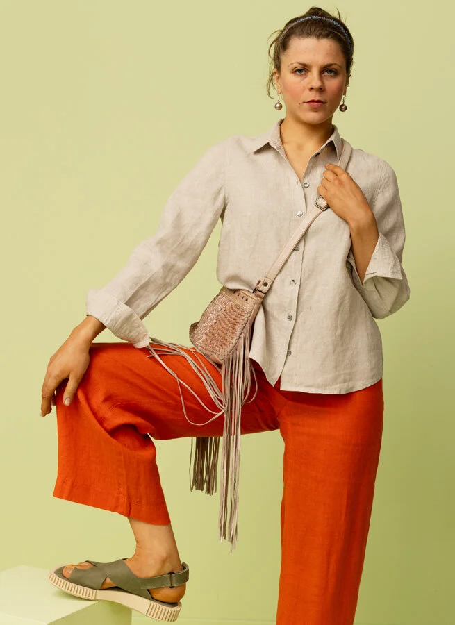 KAKAN linneskjorta Naturmelange