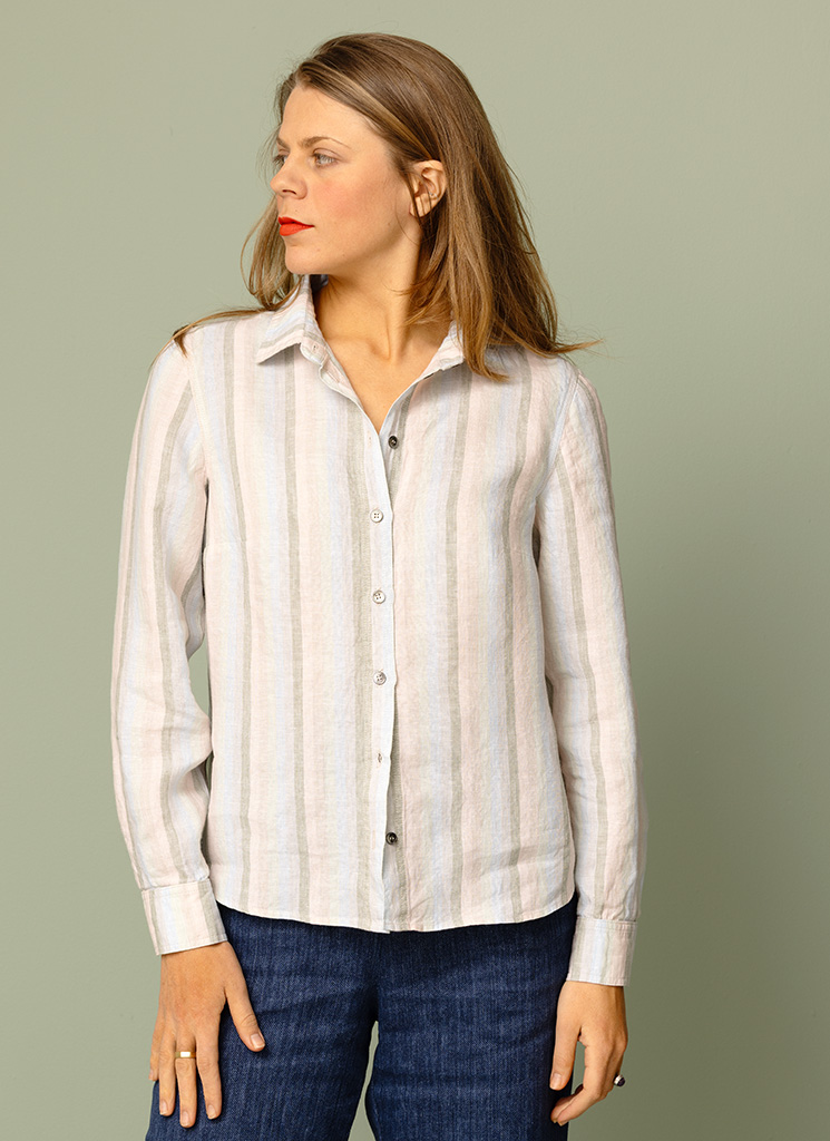 KAKAN linneskjorta bred pastell