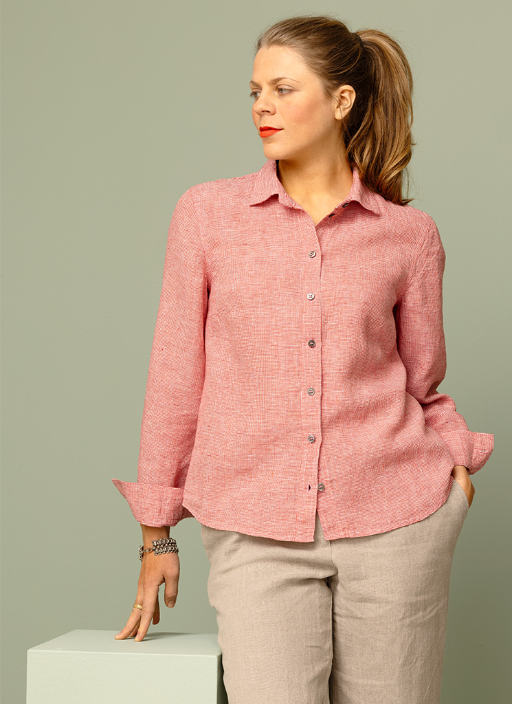 KAKAN linneskjorta röd pepita