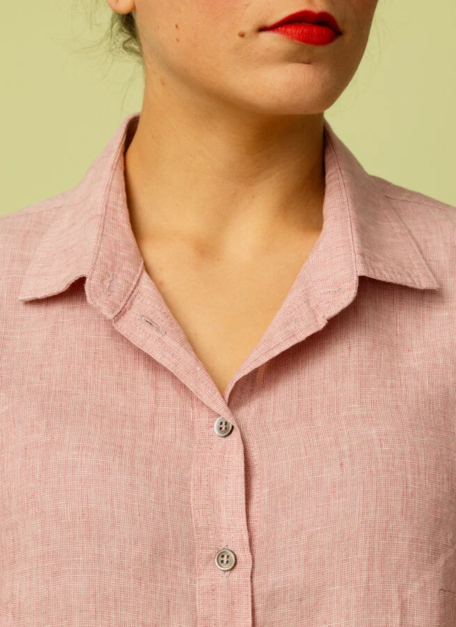 KAKAN linneskjorta Nät rosa