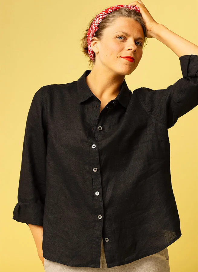 KAKAN linneskjorta Svart