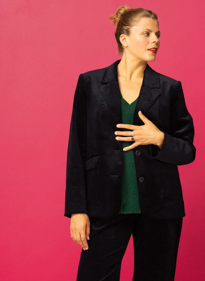 KALLA manchesterkavaj Bläckblå