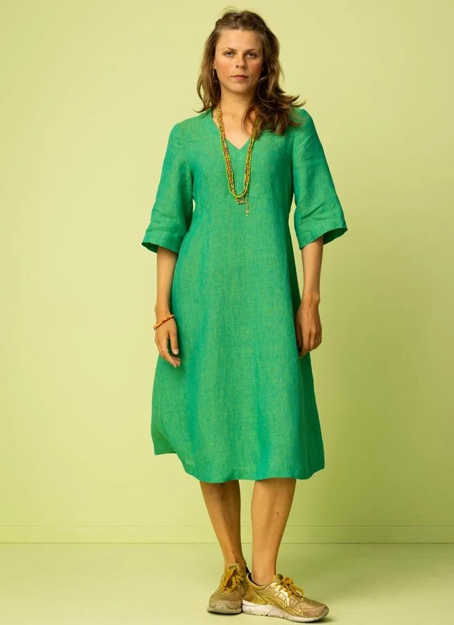 KAMALA linneklänning Kaktus