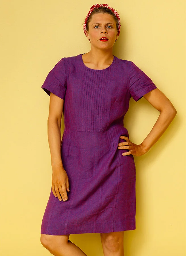 KAROLINA linneklänning Lila kristall