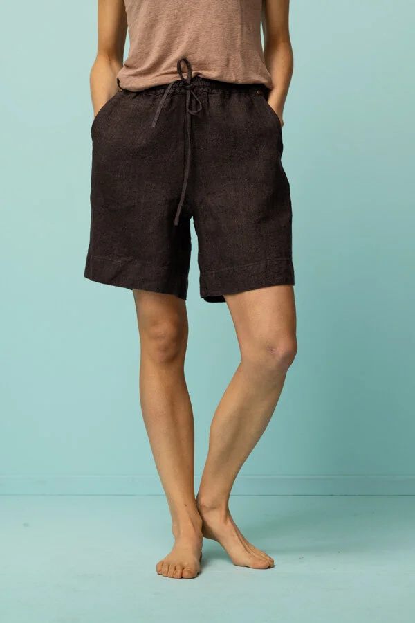 KATLA linneshorts Brun Fiskben