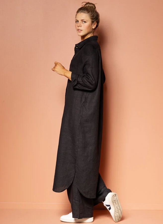 KAYA linneklänning Svart