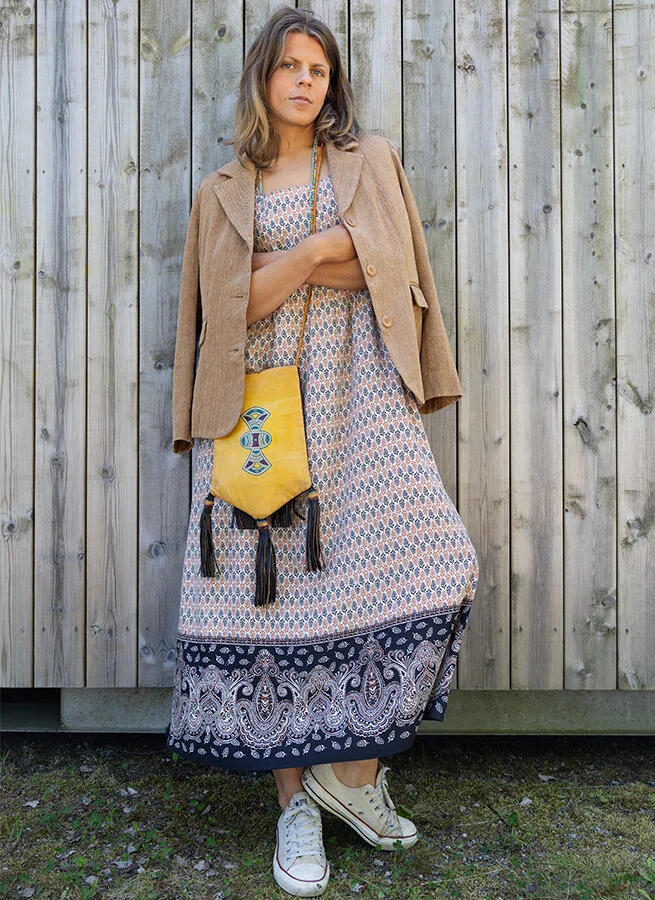 KINA viskosklänning Humle