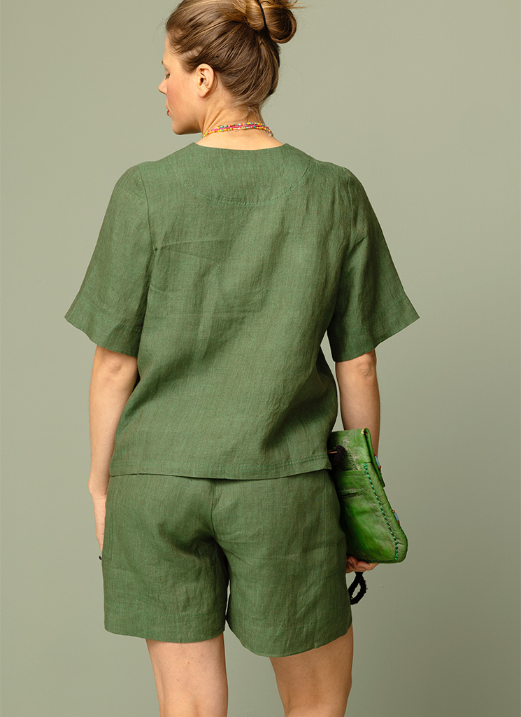 KRISTA linneblus Grön granat