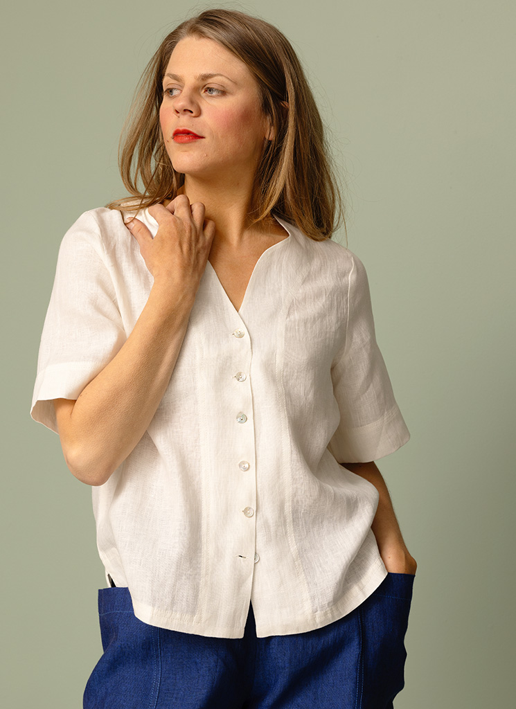 KRISTA linneblus Offwhite