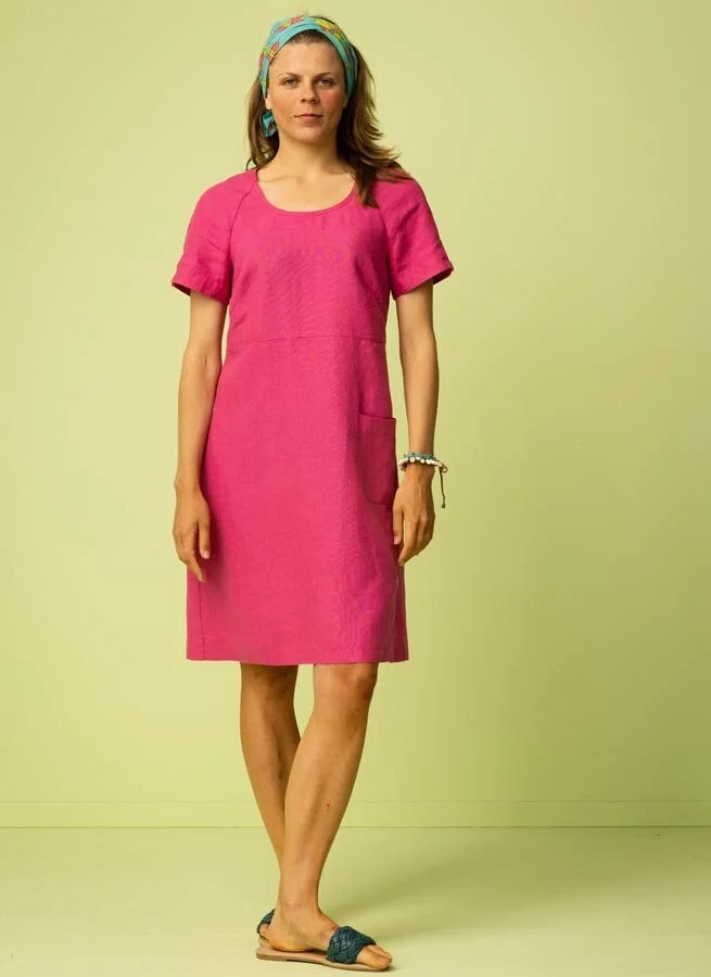 LIVIA linneklänning Cerisemelange