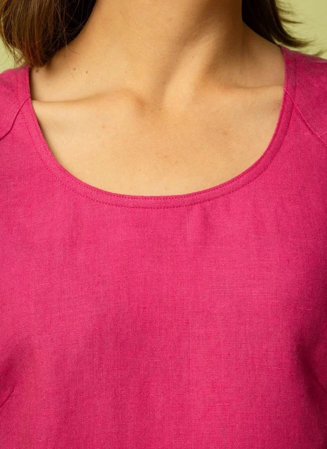 LIVIA linneklänning Cerisemelange