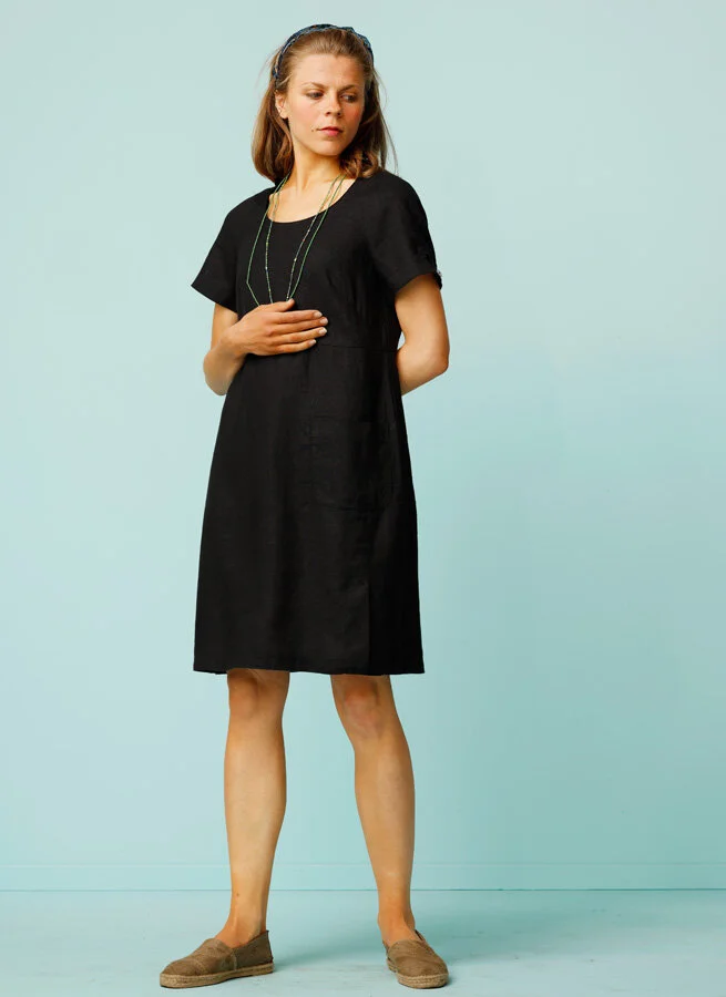 LIVIA linneklänning Svart