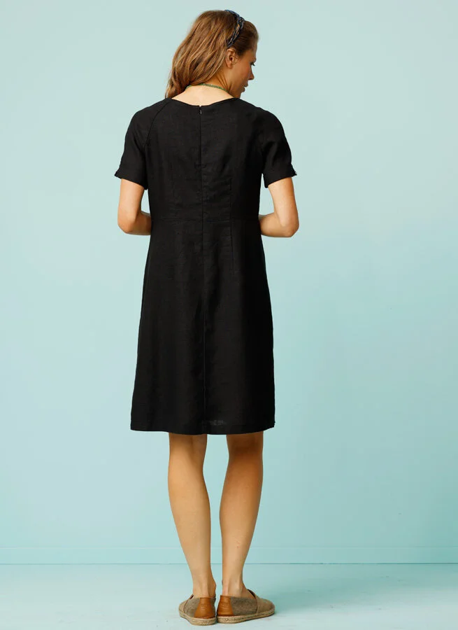 LIVIA linneklänning Svart