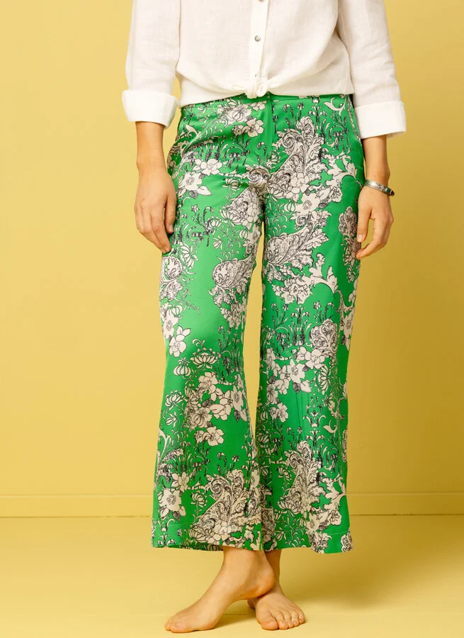 CARLOTTA viskosbyxa Japan grön