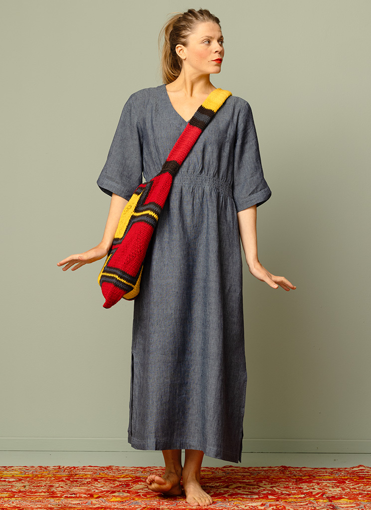 MADRAS linneklänning Åska