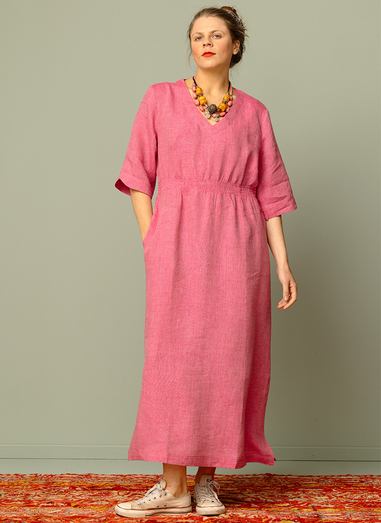 MADRAS linneklänning Seashell