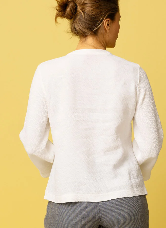 MALLY viscoseblus Bubbel Vit