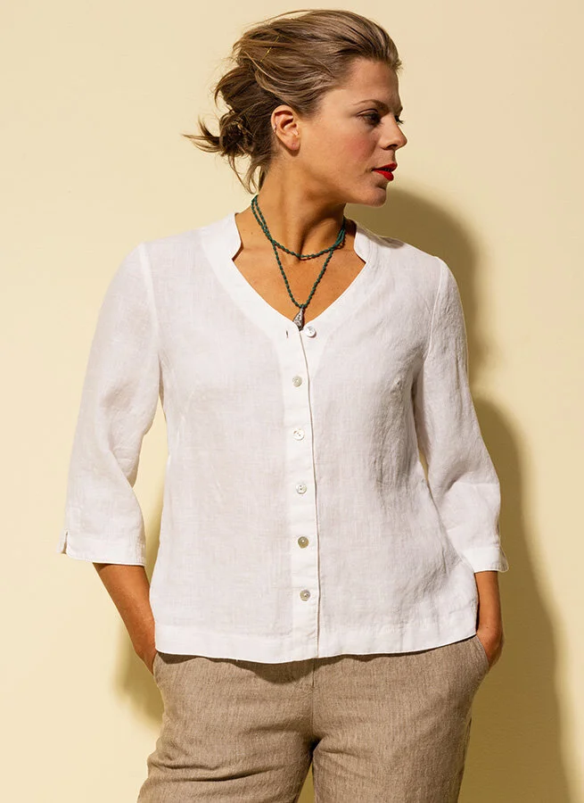 MALLY linneblus Offwhite